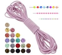 LEREATI Filo Elastico per Braccialetti Resistente, Cordoncino Elastico 2mm x 5m Elastici Braccialetti Cordino Elastico, Filo Nylon per Collane Perline Braccialetti Fai da Te Cucire (Rosa)