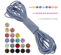 LEREATI Filo Elastico per Braccialetti Resistente, Cordoncino Elastico 2mm x 5m Elastici Braccialetti Cordino Elastico, Filo Nylon per Collane Perline Braccialetti Fai da Te Cucire (Blu Grigio)