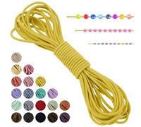 LEREATI Filo Elastico per Braccialetti Resistente, Cordoncino Elastico 2mm x 5m Elastici Braccialetti Cordino Elastico, Filo Nylon per Collane Perline Braccialetti Fai da Te Cucire (Giallo Brillante)