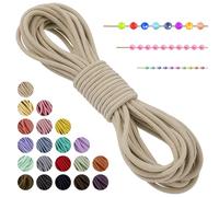 LEREATI Filo Elastico per Braccialetti Resistente, Cordoncino Elastico 3mm x 5m Elastici Braccialetti Cordino Elastico, Filo Nylon per Collane Perline Braccialetti Fai da Te Cucire (Beige)
