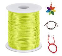 LEREATI Filo Nylon 2.5mm per Braccialetti, 100m Cordoncino Natalizio Coda di Topo, Macrame Corda per Collane Perline Gioielli Fai da Te (Giallo Fluorescente)
