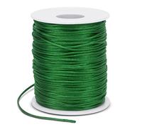LEREATI Filo Nylon per Braccialetti 1.5mm x 100m Cordoncino Natalizio Cordone di Raso, Cordino per Borse Uncinetto, la Creazione di Gioielli, Fai da Te, Collane, Perline (Verde Erba)