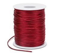 LEREATI Filo Nylon per Braccialetti 1.5mm x 100m Cordoncino Natalizio Cordone di Raso, Cordino per Borse Uncinetto, la Creazione di Gioielli, Fai da Te, Collane, Perline (Rosso)