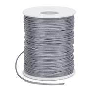 LEREATI Filo Nylon per Braccialetti 1.5mm x 100m Cordoncino Natalizio Cordone di Raso, Cordino per Borse Uncinetto, la Creazione di Gioielli, Fai da Te, Collane, Perline (Grigio)