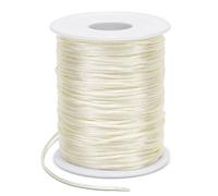 LEREATI Filo Nylon per Braccialetti 1.5mm x 100m Cordoncino Natalizio Cordone di Raso, Cordino per Borse Uncinetto, la Creazione di Gioielli, Fai da Te, Collane, Perline (Bianco Sporco)