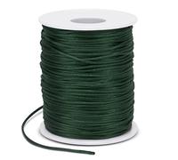 LEREATI Filo Nylon per Braccialetti 1.5mm x 100m Cordoncino Natalizio Cordone di Raso, Cordino per Borse Uncinetto, la Creazione di Gioielli, Fai da Te, Collane, Perline (Verde Scuro)