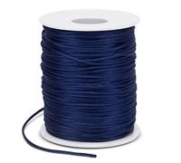 LEREATI Filo Nylon per Braccialetti 1.5mm x 100m Cordoncino Natalizio Cordone di Raso, Cordino per Borse Uncinetto, la Creazione di Gioielli, Fai da Te, Collane, Perline (Blu Scuro)