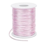 LEREATI Filo Nylon per Braccialetti 1.5mm x 100m Cordoncino Natalizio Cordone di Raso, Cordino per Borse Uncinetto, la Creazione di Gioielli, Fai da Te, Collane, Perline (Rosa Chiaro)