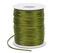 LEREATI Filo Nylon per Braccialetti 1.5mm x 100m Cordoncino Natalizio Cordone di Raso, Cordino per Borse Uncinetto, la Creazione di Gioielli, Fai da Te, Collane, Perline (Verde Militare)