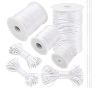 LEREATI Filo Nylon per Braccialetti 2.5mm x 100m Coda di Topo Cordoncino per Collane Filo Non Elastico per Braccialetti Resistente Filato Gioiello, Filo per Macrame, Perline, Fai da Te (Bianco)