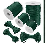 LEREATI Filo Nylon per Braccialetti 2.5mm x 100m Coda di Topo Cordoncino per Collane Filo Non Elastico per Braccialetti Resistente Filato Gioiello, Filo per Macrame, Perline, Fai da Te (Verde Scuro)