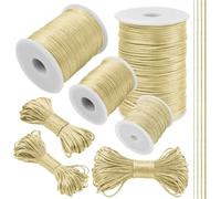 LEREATI Filo Nylon per Braccialetti 2.5mm x 100m Coda di Topo Cordoncino per Collane Filo Non Elastico per Braccialetti Resistente Filato Gioiello, Filo per Macrame, Perline, Fai da Te (Beige)