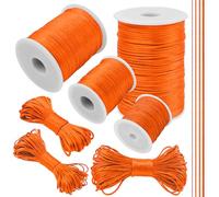 LEREATI Filo Nylon per Braccialetti 2mm x 100m Coda di Topo Cordoncino per Collane Filo Non Elastico per Braccialetti Resistente Filato Gioiello, Filo per Macrame, Perline, Fai da Te (Giallo Arancio)