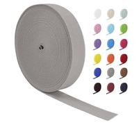 LEREATI Nastro Elastico per Cucito 20mm x 16m Ampio Fettuccia Elastica, Rotolo Banda Elastica per Cucire Pantaloni, Cinture, Artigianato Fai-Da-Te (Grigio Chiaro)