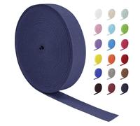 LEREATI Nastro Elastico per Cucito 25mm x 16m Ampio Fettuccia Elastica, Rotolo Banda Elastica per Cucire Pantaloni, Cinture, Artigianato Fai-Da-Te (Blu Jeans Scuro)