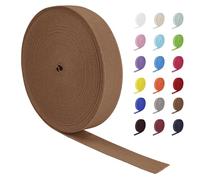 LEREATI Nastro Elastico per Cucito 25mm x 16m Ampio Fettuccia Elastica, Rotolo Banda Elastica per Cucire Pantaloni, Cinture, Artigianato Fai-Da-Te (Marrone)