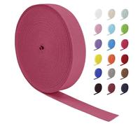 LEREATI Nastro Elastico per Cucito 25mm x 16m Ampio Fettuccia Elastica, Rotolo Banda Elastica per Cucire Pantaloni, Cinture, Artigianato Fai-Da-Te (Rosso Rosa Scuro)