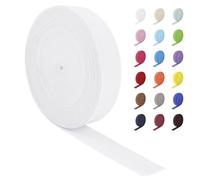 LEREATI Nastro Elastico per Cucito 30mm x 16m Ampio Fettuccia Elastica, Rotolo Banda Elastica per Cucire Pantaloni, Cinture, Artigianato Fai-Da-Te (Bianco)