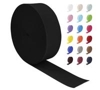 LEREATI Nastro Elastico per Cucito 50mm x 16m Ampio Fettuccia Elastica, Rotolo Banda Elastica per Cucire Pantaloni, Cinture, Artigianato Fai-Da-Te (Nero)