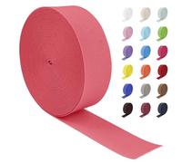 LEREATI Nastro Elastico per Cucito 50mm x 16m Ampio Fettuccia Elastica, Rotolo Banda Elastica per Cucire Pantaloni, Cinture, Artigianato Fai-Da-Te (Rosso Fluorescente)