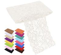 LEREATI Nastro Pizzo Bianco Latteo 15cm x 9m Pizzi e Merletti Floreale Elastica per Decorazioni Bordo, Lace Fabric Passamaneria per Tessuti, Tende, Abiti da Sposa, Tovaglie, Fai-da-Te