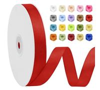 LEREATI Nastro Raso Rosso 20mm x 91m, Nastro Pacchi Regalo Decorativi, Nastrino per Artigianato, Fiocchi per Capelli, Bouquet da Sposa, Progetti di Cucito