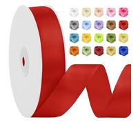 LEREATI Nastro Raso Rosso 25mm x 91m, Nastro Pacchi Regalo Decorativi, Nastrino per Artigianato, Fiocchi per Capelli, Bouquet da Sposa, Progetti di Cucito