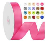 LEREATI Nastro Raso Rosso Pesca 25mm x 91m, Nastro Pacchi Regalo Decorativi, Nastrino per Artigianato, Fiocchi per Capelli, Bouquet da Sposa, Progetti di Cucito