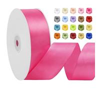 LEREATI Nastro Raso Rosso Pesca 40mm x 91m, Nastro Pacchi Regalo Decorativi, Nastrino per Artigianato, Fiocchi per Capelli, Bouquet da Sposa, Progetti di Cucito