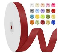LEREATI Nastro Raso Rosso Vino 15mm x 91m, Nastro Pacchi Regalo Decorativi, Nastrino per Artigianato, Fiocchi per Capelli, Bouquet da Sposa, Progetti di Cucito