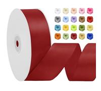 LEREATI Nastro Raso Rosso Vino 40mm x 91m, Nastro Pacchi Regalo Decorativi, Nastrino per Artigianato, Fiocchi per Capelli, Bouquet da Sposa, Progetti di Cucito