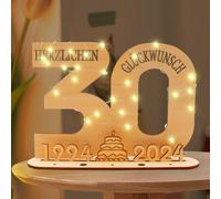Lerelin 30 Libro degli Ospiti in Legno, Regalo Decorativo Digitale di Legno del LED, Usato per i Regali di Compleanno, Le Feste e Le Decorazioni di Nozze, 1994-2024