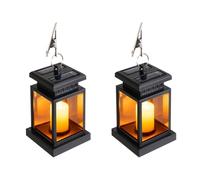 Lergas Lampada per Tomba Impermeabile per Esterni, Lanterna Solare per Giardino, Lampada per Tomba per Urne, Lampade per Tomba Nere con Candele LED, Piccola Lanterna con Candele, Idea Regalo per il