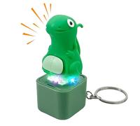 Lergas Portachiavi divertente antistress, con clicker, Lizard Button Keychain con luce sonora, giocattolo Clicky per alleviare lo stress, ricaricabile USB, per bambini e adulti programmatori (A)