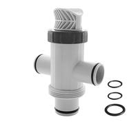 Lergas Rubinetto di intercettazione per piscina, 38 mm e 32 mm, 3 vie, connettore per tubo 32 mm e 38 mm, ricambio per valvole a pistone 11872, doppia valvola divisa per impianto di filtraggio e