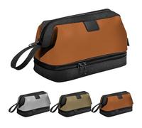 Lermende Borsa da Toilette per Uomo: Borsa da Viaggio di Grande Capacità, Borsa per Cosmetici in Nylon Impermeabile, Organizer Multifunzionale per Borsa da Toilette, Regalo per Marito o Padre-Orange