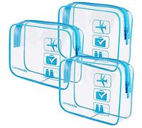 Lermende Borsa da toilette trasparente, sacchetto liquido bagaglio a mano TSA certificato sacchetto cosmetico,Borsa trasparente conforme all'aeroporto,Borsa da viaggio aereo 1 litro., trasparente, 3