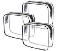 Lermende Borsa da toilette trasparente, sacchetto liquido bagaglio a mano TSA certificato sacchetto cosmetico,Borsa trasparente conforme all'aeroporto,Borsa da viaggio aereo 1 litro., Trasparente