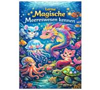 Lernen mit magischen Meereswesen: Ein multimediales Malbuch mit magischer Geschichte und Vorlesefunktion in 5 Sprachen (DE, EN, ES, FR und IT)