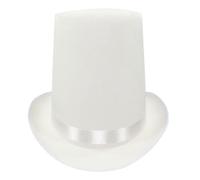 LERONO Cappello a cilindro, nero a bombetta, cappello a cilindro da mago, cappello da mago, esibizioni, jazz, spettacoli teatrali, carnevale, discoteca, bianco, 1-2