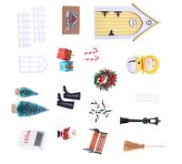 Lerpwige 1/12 Casa delle bambole Fata Elfi Scena della porta con gnomi Trova gioielli in plastica per bambole di scena di Natale display bambola artigianato set di mobili per la casa