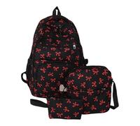 Lerpwige 3 Pezzi Zaini di Grande Capacità Casual Daypacks Scuola Zaino Estetica Scuola Zaini Set Semplice Zaino Borsa da Viaggio, rosso