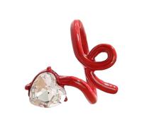 Lerpwige Anelli regolabili a forma di cuore, delicati anelli di apertura, in lega, adatti per matrimoni e feste, da indossare per promesse di coppia, Misura unica, come descritto, come descritto