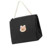 Lerpwige Borsa a mano per bambini, motivo orso, stile contemporaneo, con accessori per passeggini, per pannolini per genitori attivi, Nero