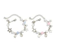 Lerpwige Braccialetto con ciondolo a forma di stella, fatto a mano, braccialetto da favola, gioielli da polso per abbigliamento quotidiano, elegante braccialetto di fascino, taglia unica, come