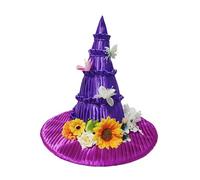Lerpwige Cappello da Capitano Militari Decorazione Fiore Grande Bordo Traspirante Costume Per Maschere E Eventi A Tema Strega Verde
