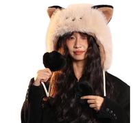 Lerpwige Cappello invernale di peluche animale maglione caldo gioco di ruolo cappello costume unisex per il freddo, a