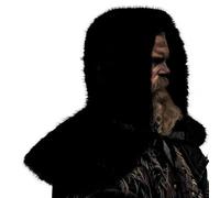 Lerpwige Cavalieri Mantello Medievale Spallina Wrap Halloween LARP Rinascimento Cosplay Costumi Donne Uomini Vichinghi Pellicce Faux Scialle Mantello Medievale Spallina Wrap, Nero , Taglia unica