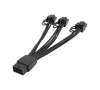 Lerpwige Cavo splitter PCIe da 8P a triplo 6+2 GPU | Adattatore grafico in rame 18 AWG per computer desktop, cablaggio di espansione multiunità, nero