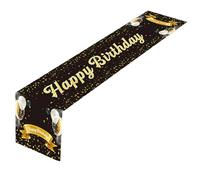 Lerpwige Celebrare In Stili Tovaglia Nero Oro Compleanno Tavolo Corridore E Facilità Di Manutenzione Perfetto Per La Cucina